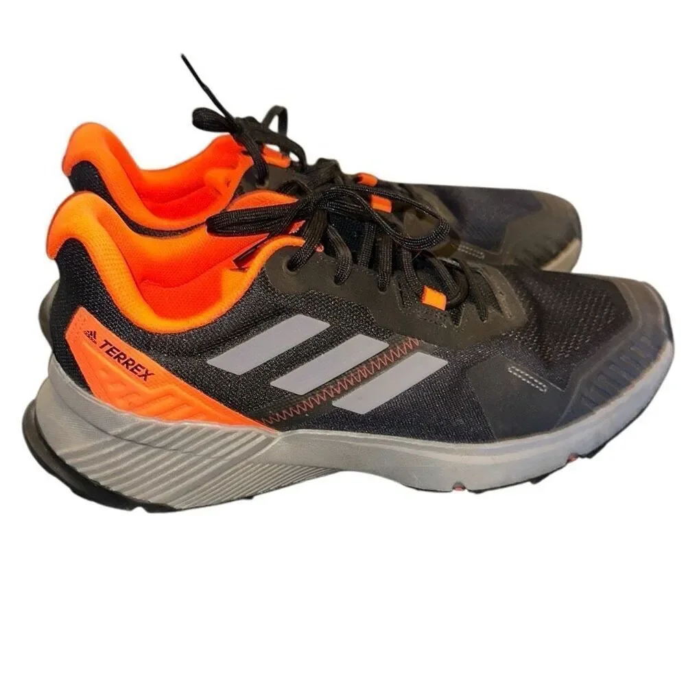 Adidas Terrex Men's Black and Orange Trail Sneakers